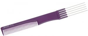 Расческа Dewal Beauty для начеса с металлическими зубцами, фиолетовая  19,0 см