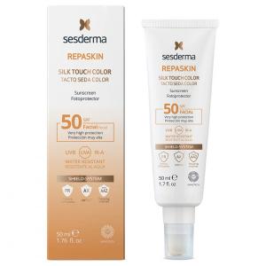 REPASKIN SILK TOUCH COLOUR Facial SPF50 – Средство солнцезащитное тонирующее с нежностью шелка для лица СЗФ50, 50 мл