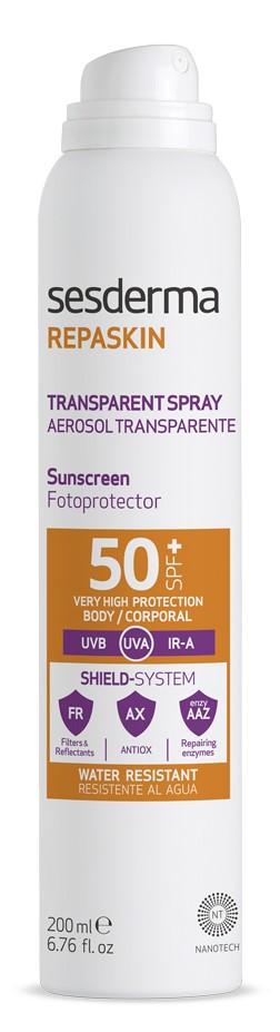 REPASKIN TRANSPARENT SPRAY Body sunscreen SPF 50 – Спрей солнцезащитный прозрачный для тела СЗФ 50, 200 мл (Aerosol)