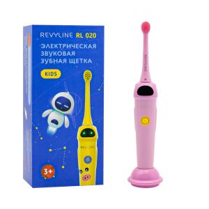 Детская электрическая звуковая зубная щетка Revyline RL 020 Kids, /розовая/
